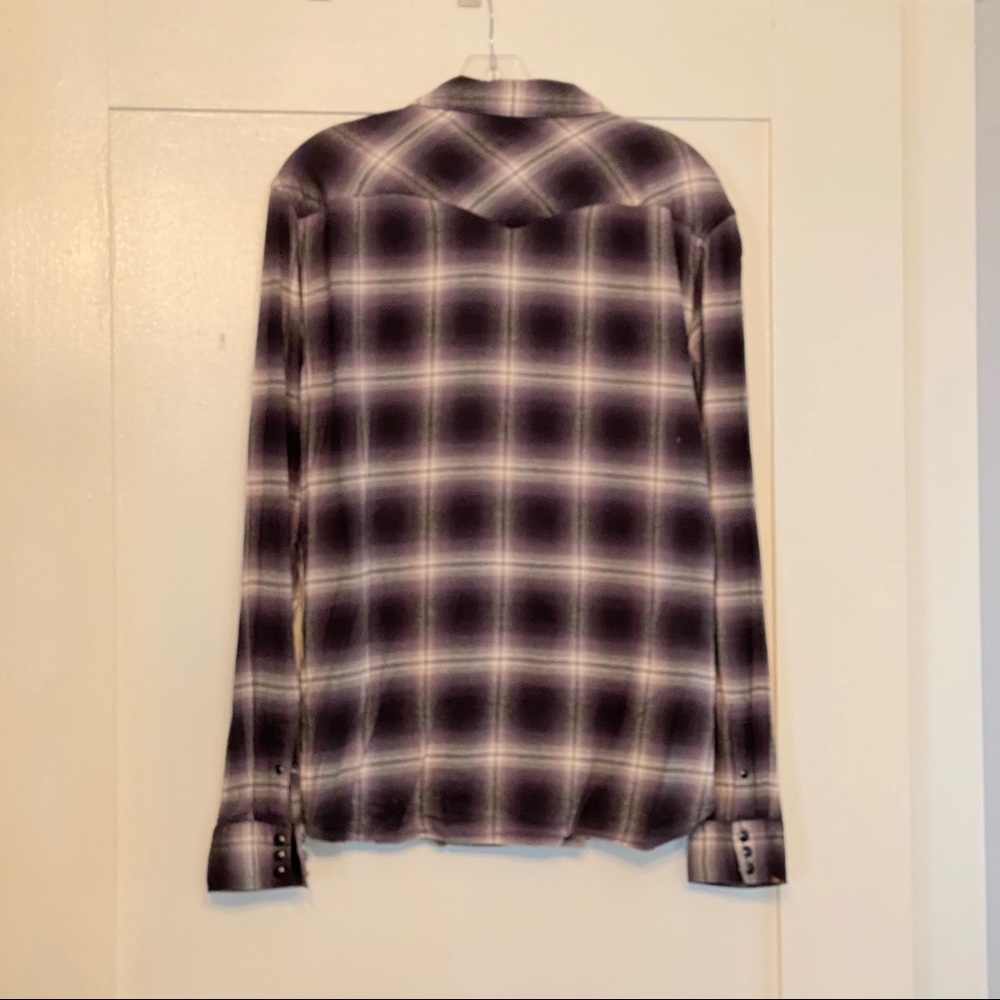 Mens AllSaints Schrader Long Sleeve Flannel Shirt - Picture 4 of 4